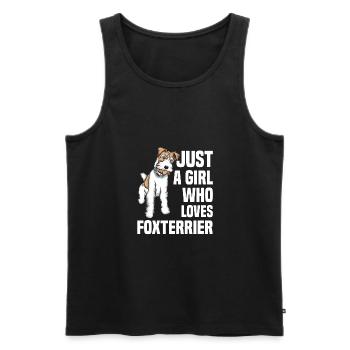 Foxterrier Drahthaar | Foxterrier - Männer Premium Bio Tank Top - Schwarz - Vorne - AI Model Male 178 light (178cm)
