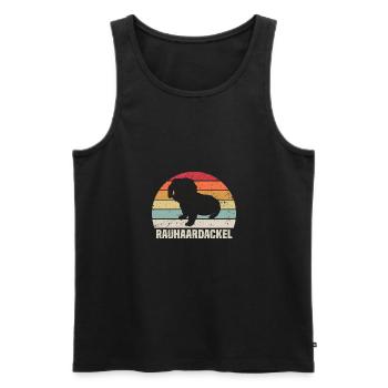 Rauhaardackel Dackel Dachshund | Rauhaardackel - Männer Premium Bio Tank Top - Schwarz - Vorne - Michal (187cm)