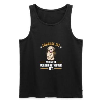 Golden-Retriever | Golden Retriever - Männer Premium Bio Tank Top - Schwarz - Vorne - Michal (187cm)