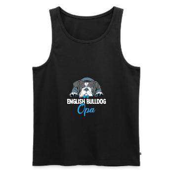 English Bulldog Dog Grandpa Herrchen - Männer Premium Bio Tank Top - Schwarz - Vorne - Michal (187cm)