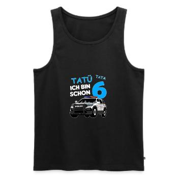 Ich bin schon 6 | 6. Geburtstag Polizei Jungen - Männer Premium Bio Tank Top - Schwarz - Vorne - Michal (187cm)