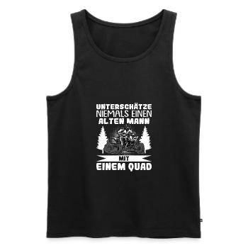 Unterschätze niemals einen Alten Mann Quad - Männer Premium Bio Tank Top - Schwarz - Vorne - Michal (187cm)