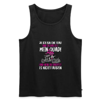 Ja ich bin eine Frau und ja das ist mein Quad - Männer Premium Bio Tank Top - Schwarz - Vorne - Michal (187cm)