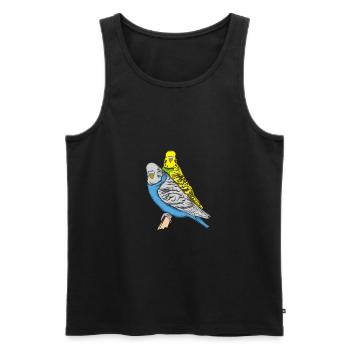 Budgerigar - Men's Premium Organic Tank Top - black - Front - Michal (187cm)