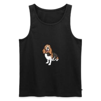 Basset Hound - Débardeur bio Premium Homme - noir - Devant - Michal (187cm)