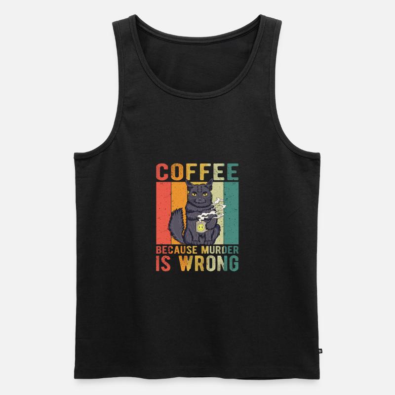 Coffee Because Murder Is Wrong - Débardeur bio Premium Homme - noir