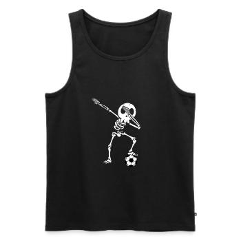 Squelettique footballeur dabbing football - Débardeur bio Premium Homme - noir - Devant - Michal (187cm)