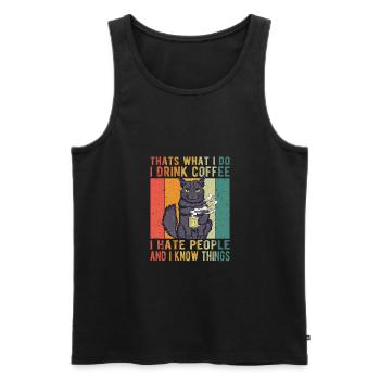 Thats What I Do I Drink Coffee - Débardeur bio Premium Homme - noir - Devant - AI Model Male 178 light (178cm)