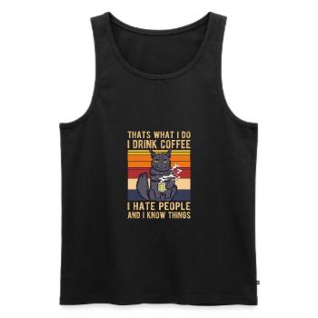 Thats What I Do I Drink Coffee - Débardeur bio Premium Homme - noir - Devant - AI Model Male 178 light (178cm)