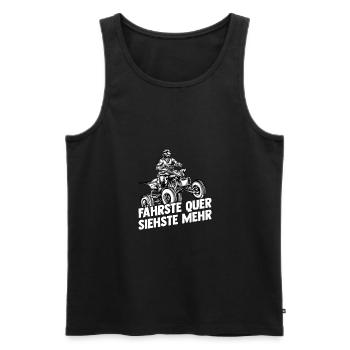 Fährste Quer Siehste Mehr | Quad - Männer Premium Bio Tank Top - Schwarz - Vorne - Michal (187cm)