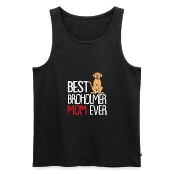 Dog Mom Dog Dad Hundemama | Broholmer - Männer Premium Bio Tank Top - Schwarz - Vorne - AI Model Male 178 light (178cm)