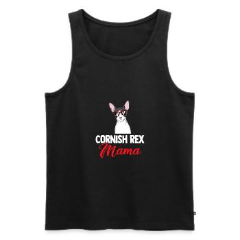 Cornish Rex Mama Papa Chat Maman | Rex de Cornouailles - Débardeur bio Premium Homme - noir - Devant - Michal (187cm)