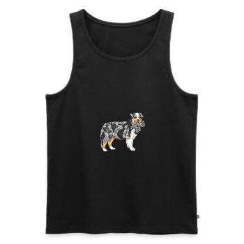 Australian Shepherd - Men's Premium Organic Tank Top - black - Front - AI Model Male 178 light (178cm)