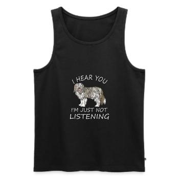 Bearded Collie - Men's Premium Organic Tank Top - black - Front - AI Model Male 178 light (178cm)