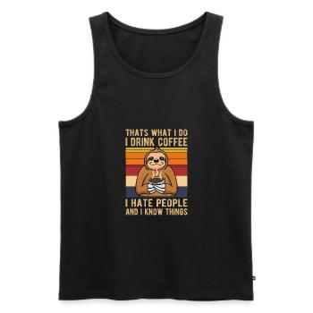 Thats What I Do I Drink Coffee - Men's Premium Organic Tank Top - black - Front - Michal (187cm)