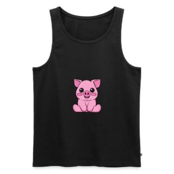 Porc domestique Élevage de sangliers | Cochon - Débardeur bio Premium Homme - noir - Devant - AI Model Male 178 light (178cm)