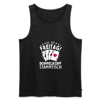 Doppelkopf - Männer Premium Bio Tank Top - Schwarz - Vorne - AI Model Male 178 light (178cm)