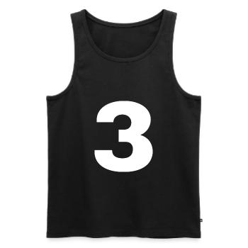 Zahl 3 Tshirt - Männer Premium Bio Tank Top - Schwarz - Vorne - Michal (187cm)