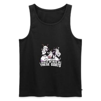 Goat - Men's Premium Organic Tank Top - black - Front - AI Model Male 178 light (178cm)