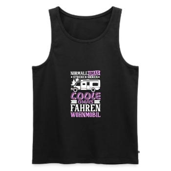 Camping Oma - Männer Premium Bio Tank Top - Schwarz - Vorne - Michal (187cm)