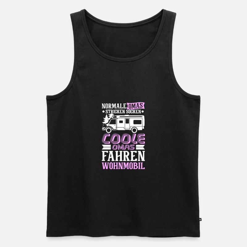 Camping Oma - Männer Premium Bio Tank Top - Schwarz