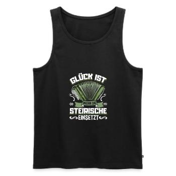 Quetschn Steirische Harmonika Volksmusik - Männer Premium Bio Tank Top - Schwarz - Vorne - AI Model Male 178 light (178cm)