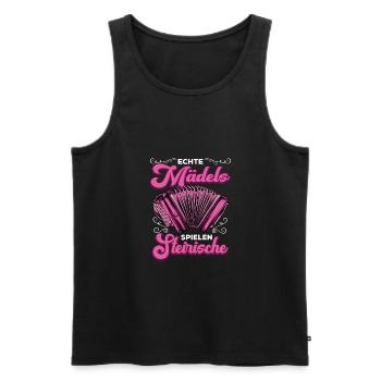 Quetschn Steirische Harmonika Volksmusik - Männer Premium Bio Tank Top - Schwarz - Vorne - AI Model Male 178 light (178cm)