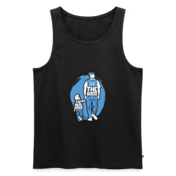 Police Papa Son Partner Look - Men's Premium Organic Tank Top - black - Front - AI Model Male 178 light (178cm)