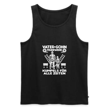 Feuerwehr Vater Sohn Partnerlook - Männer Premium Bio Tank Top - Schwarz - Vorne - AI Model Male 178 light (178cm)