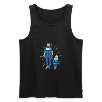 Police Papa Son Partner Look - Men's Premium Organic Tank Top - black - Front - AI Model Male 178 light (178cm)