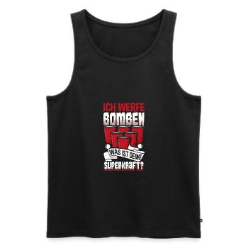 Bierpong Bier Pong Beerpong Beer Pong Trinkspiel - Männer Premium Bio Tank Top - Schwarz - Vorne - Michal (187cm)