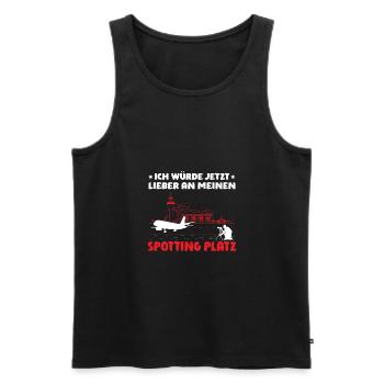 Planespotter Planespotting Flugzeug - Männer Premium Bio Tank Top - Schwarz - Vorne - AI Model Male 178 light (178cm)