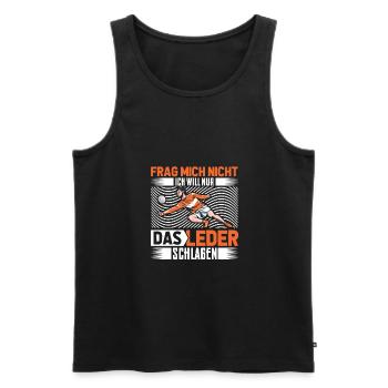 Frag mich nicht ich bin Faustballer | Faustball - Männer Premium Bio Tank Top - Schwarz - Vorne - AI Model Male 178 light (178cm)