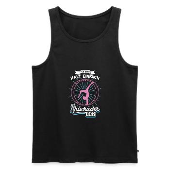 mag halt einfach Rhönräder ok | Rhönradturnerin - Männer Premium Bio Tank Top - Schwarz - Vorne - Michal (187cm)