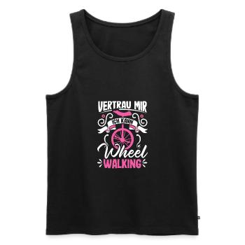 Vertrau mir ich kann Wheel Walking Einrad - Männer Premium Bio Tank Top - Schwarz - Vorne - Michal (187cm)