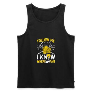 Gold Flooding Gold Mining - Men's Premium Organic Tank Top - black - Front - AI Model Male 178 light (178cm)