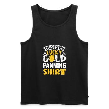 Gold Flooding Gold Mining - Men's Premium Organic Tank Top - black - Front - AI Model Male 178 light (178cm)