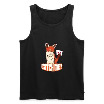 Catch Me Fox caught double head - Men's Premium Organic Tank Top - black - Front - AI Model Male 178 light (178cm)