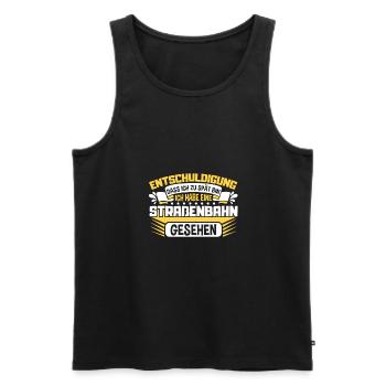 Straßenbahn Straßenbahnfahrer S-Bahn - Männer Premium Bio Tank Top - Schwarz - Vorne - Michal (187cm)