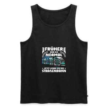 Straßenbahn Straßenbahnfahrer Tram Trambahn - Männer Premium Bio Tank Top - Schwarz - Vorne - AI Model Male 178 light (178cm)