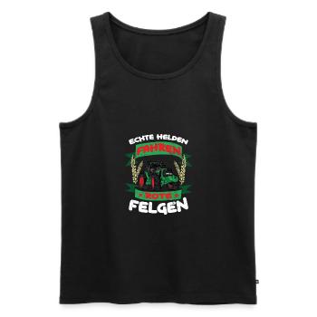 Echte Helden fahren rote Felgen - Männer Premium Bio Tank Top - Schwarz - Vorne - Michal (187cm)