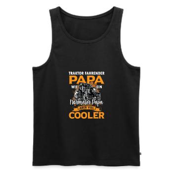 Traktor fahrender Papa wie ein normaler Papa - Männer Premium Bio Tank Top - Schwarz - Vorne - AI Model Male 178 light (178cm)