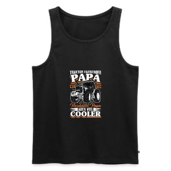 Traktor fahrender Papa wie ein normaler Papa - Männer Premium Bio Tank Top - Schwarz - Vorne - AI Model Male 178 light (178cm)