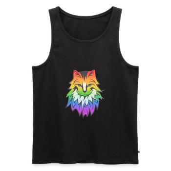 Katze LGBT queer regenbogen schwul - Männer Premium Bio Tank Top - Schwarz - Vorne - Michal (187cm)