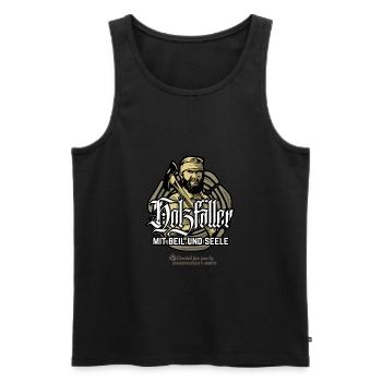 Holzfäller mit Beil und Seele - Männer Premium Bio Tank Top - Schwarz - Vorne - Michal (187cm)