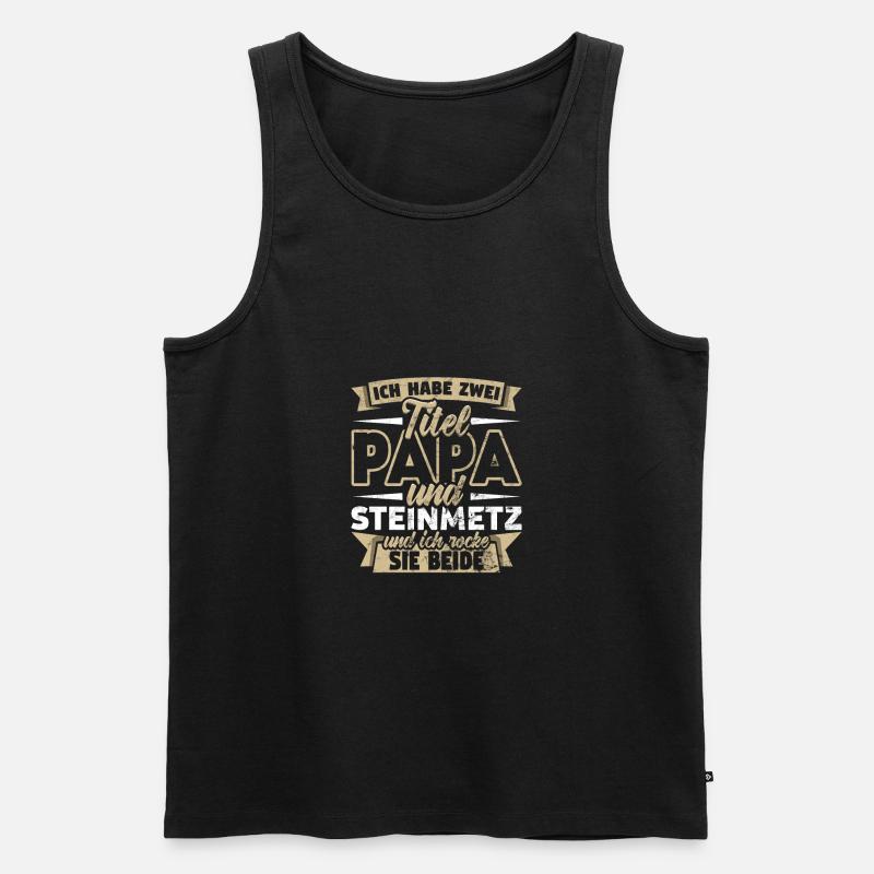 Steinmetz - Männer Premium Bio Tank Top - Schwarz