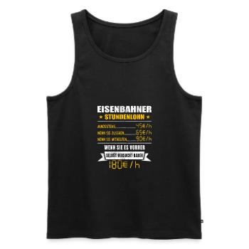 Eisenbahner Stundenlohn Schaffner - Männer Premium Bio Tank Top - Schwarz - Vorne - AI Model Male 178 light (178cm)