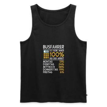 Busfahrer Ich gebe immer 100% bei der Arbeit Lohn - Männer Premium Bio Tank Top - Schwarz - Vorne - AI Model Male 178 light (178cm)