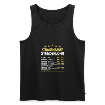 Stundenlohn Straßenbauer - Männer Premium Bio Tank Top - Schwarz - Vorne - AI Model Male 178 light (178cm)