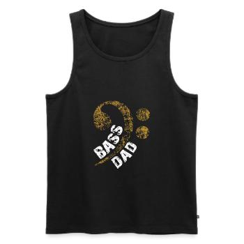 Papa plays bass Papa is bass player - Men's Premium Organic Tank Top - black - Front - Michal (187cm)